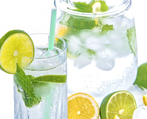 water hydration with citrus and mint